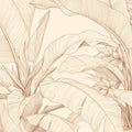 Botanical Sketch Mural Wallpaper in Warm Cream and Sepia Mural Wallpaper - room preview 04