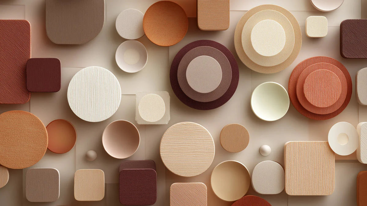Abstract Geometric Textured Mural Wallpaper in Warm Earth Tones Mural Wallpaper - room preview 04