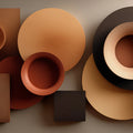 Abstract Geometric Circles Mural Wallpaper — Modern Earth Tones Mural Wallpaper - room preview 04