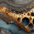 Gilded Liquid Marble Mural Wallpaper — Fluid Abstract Art Mural Wallpaper - room preview 04