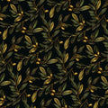 Gilded Olive Branch Mural Wallpaper in Deep Charcoal Mural Wallpaper - room preview 04