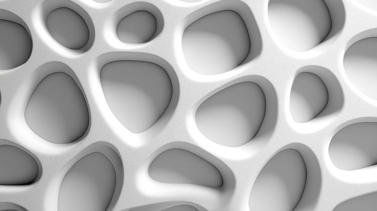 Organic Cellular 3D Mural Wallpaper — Modern White Abstract Design Mural Wallpaper - room preview 04