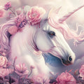Unicorn Floral Fantasy Mural Wallpaper — Dreamy Pastel Wall Art Mural Wallpaper - room preview 04