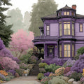 Victorian Garden Estate Mural Wallpaper — Whimsical Floral Scene Mural Wallpaper - room preview 04