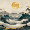 Golden Dragon Peaks Mural Wallpaper — Oriental Artistic Style Mural Wallpaper - room preview 04