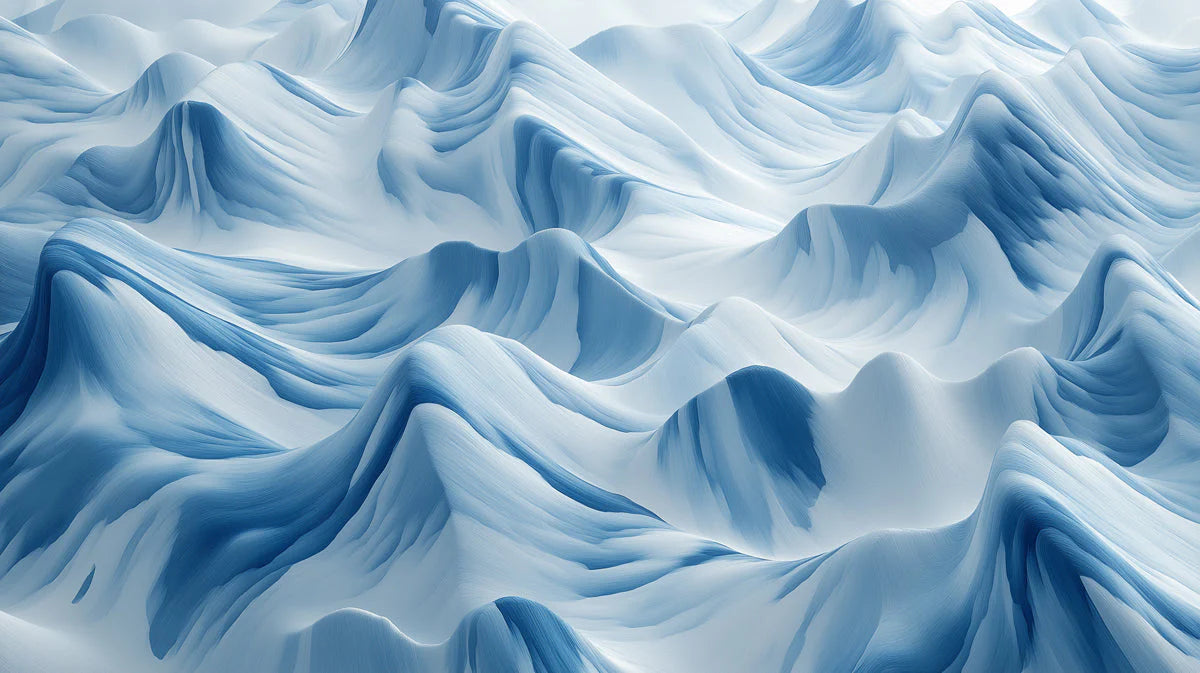 Abstract Alpine Blue Landscape Mural Wallpaper - room preview 04