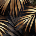 Gilded Palm Leaf Mural Wallpaper — Moody Botanical Wall Art Mural Wallpaper - room preview 04