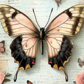 Vintage Butterfly & Rose Script Mural Wallpaper - room preview 04