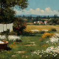 Sun-Drenched Countryside Oil Painting Mural Wallpaper - room preview 04