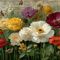 Botanical Study Garden Mural Wallpaper with Vintage Script Details Mural Wallpaper - room preview 04
