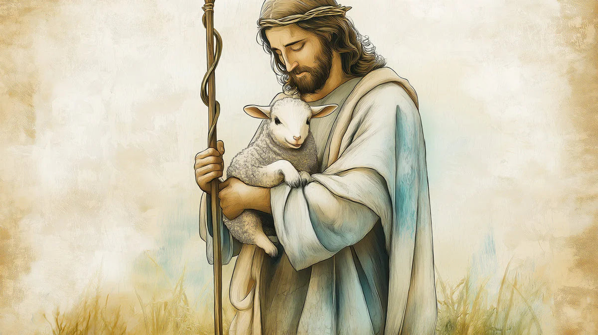 The Good Shepherd Mural Wallpaper — Artistic Religious Wall Decor Mural Wallpaper - room preview 04