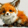 Watercolor Baby Fox Mural Wallpaper for Nature Lovers Mural Wallpaper - room preview 04