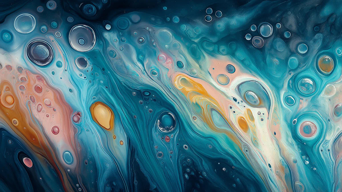Oceanic Swirl Abstract Mural Wallpaper — Fluid Motion Art Mural Wallpaper - room preview 04