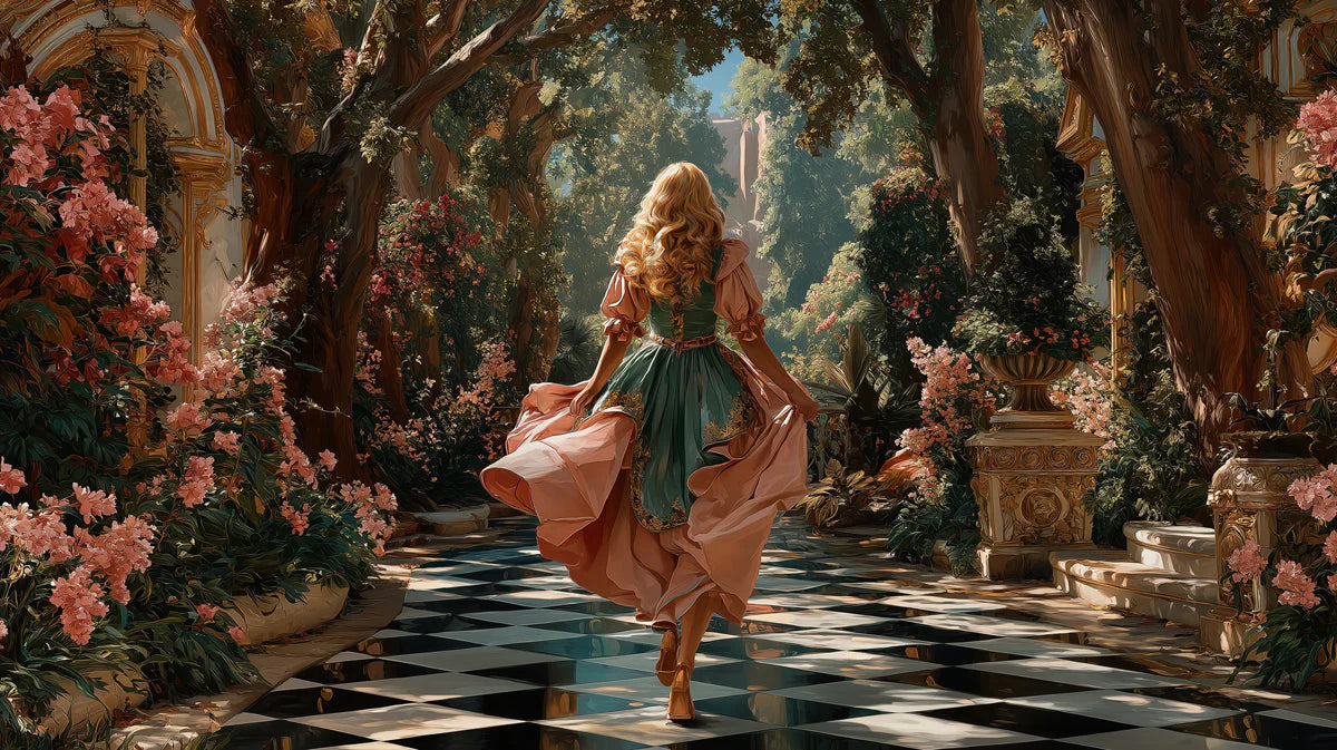 Enchanted Garden Path Mural Wallpaper — Romantic Fantasy Scene Mural Wallpaper - room preview 04