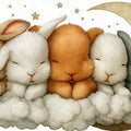 Sleeping Bunnies Mural Wallpaper — Whimsical Nursery Wall Decor Mural Wallpaper - room preview 04