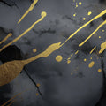 Black and Gold Splatter Mural Wallpaper — Dramatic Abstract Mural Wallpaper - room preview 04