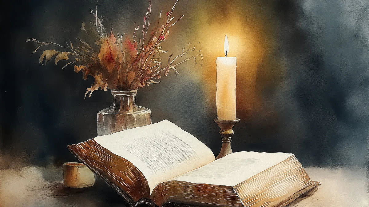 Candlelit Library Mural Wallpaper — Dark Academia Aesthetic Mural Wallpaper - room preview 04