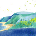 Mediterranean Coastal Landscape Mural Wallpaper — Whimsical Art Mural Wallpaper - room preview 04