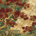 Autumn Maple Zen Mural Wallpaper — Artistic Oriental Landscape Mural Wallpaper - room preview 04