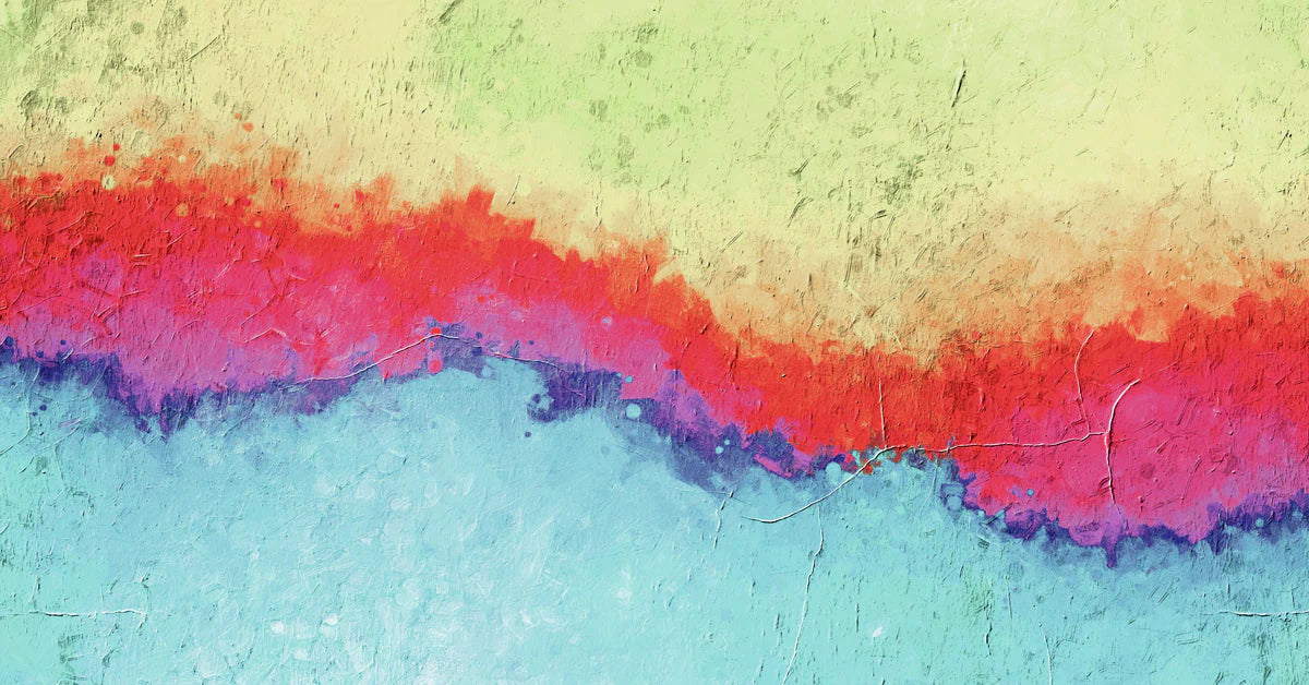 Abstract Painted Wave Mural Wallpaper — Vibrant Colorful Art Mural Wallpaper - room preview 04
