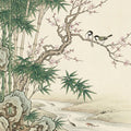Oriental Garden Bamboo & Bird Mural Wallpaper — Artistic Ink Style Mural Wallpaper - room preview 04