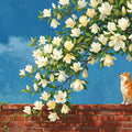 Shiba Inu and Magnolia Blossom Mural Wallpaper - room preview 04