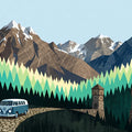 Vintage Mountain Road Mural Wallpaper — Scenic Alpine Adventure Mural Wallpaper - room preview 04