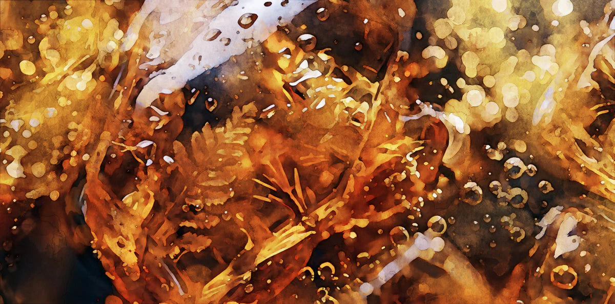 Golden Amber Liquid Abstract Mural Wallpaper - room preview 04