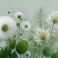 Ethereal Meadow Mural Wallpaper — Soft Botanical Art Mural Wallpaper - room preview 04