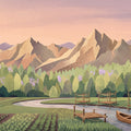 Mountain Valley River Mural Wallpaper — Scenic Landscape Mural Wallpaper - room preview 04