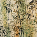 Zen Bamboo Ink Wash Mural Wallpaper — Earthy Botanical Design Mural Wallpaper - room preview 04