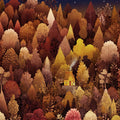 Autumn Woodland Cabin Mural Wallpaper — Cozy Forest Scene Mural Wallpaper - room preview 04