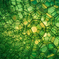 Emerald Cellular Grid Mural Wallpaper — Abstract Geometric Mural Wallpaper - room preview 04