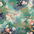 Chinoiserie Crane & Blossom Removable Mural Wallpaper - room preview 04