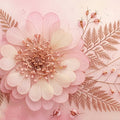 Blush Botanical Heart Flower Mural Wallpaper — Soft Floral Art Mural Wallpaper - room preview 04