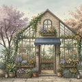 Greenhouse Garden Mural Wallpaper — Whimsical Floral Scene Mural Wallpaper - room preview 04