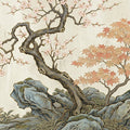 Chinoiserie Blossom and Stone Mural Wallpaper - room preview 04