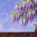 Wisteria Garden Fox Mural Wallpaper — Impressionistic Wall Art Mural Wallpaper - room preview 04