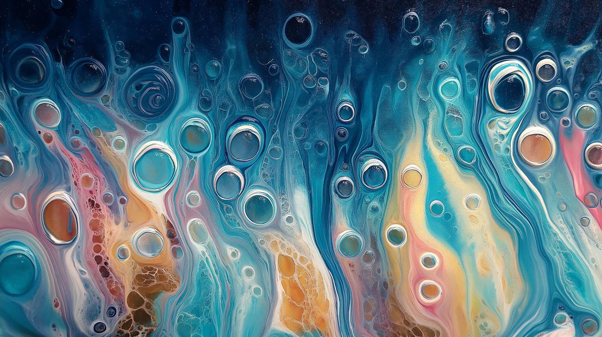 Abyssal Fluid Art Mural Wallpaper — Deep Ocean Abstract Mural Mural Wallpaper - room preview 04