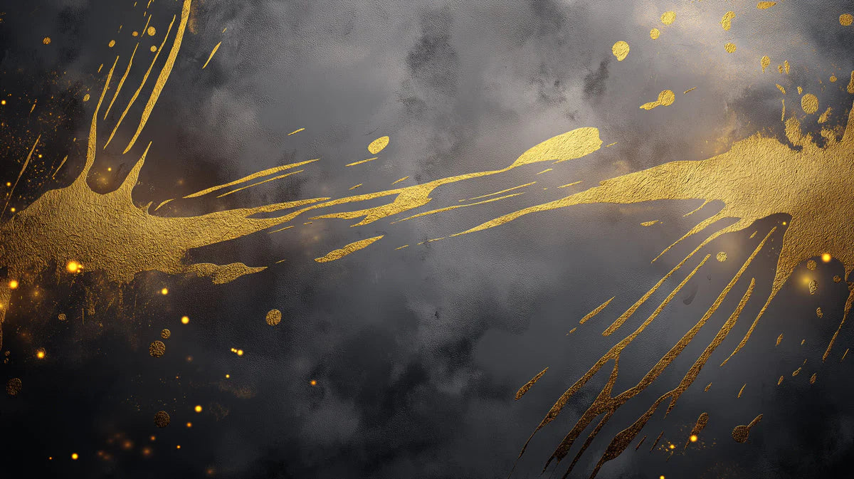 Gilded Smoke Abstract Mural Wallpaper — Moody Statement Art Mural Wallpaper - room preview 04