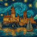 Starry Night Gothic Castle Mural Wallpaper for Magical Interiors Mural Wallpaper - room preview 04