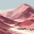 Rose Quartz Desert Mountain Mural Wallpaper — Artistic Landscape Mural Wallpaper - room preview 04