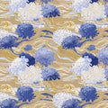 Chrysanthemum Wave Mural Wallpaper — Floral Art Nouveau Inspired Mural Wallpaper - room preview 04