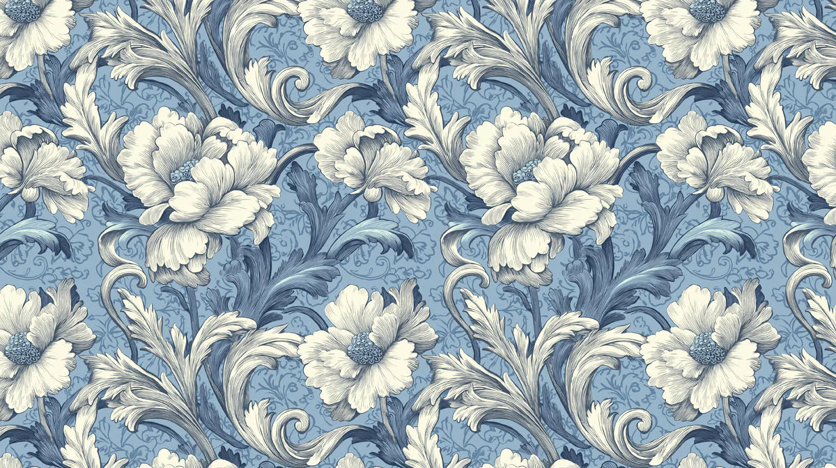 Baroque Peony Mural Wallpaper — Classic Floral Wall Art Mural Wallpaper - room preview 04