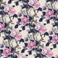Chinoiserie Peony Floral Mural Wallpaper in Pink and Navy Mural Wallpaper - room preview 04