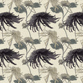 Vintage Botanical Chrysanthemum Mural Wallpaper in Muted Tones Mural Wallpaper - room preview 04
