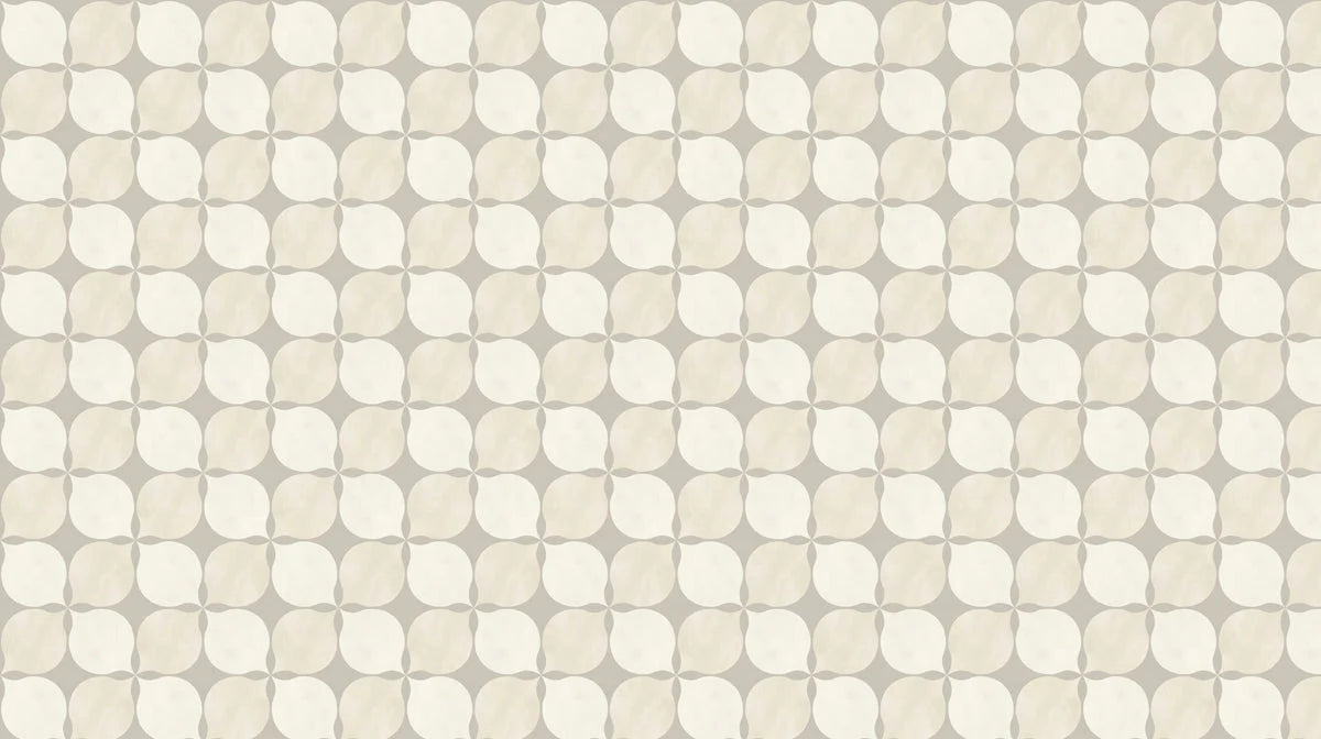 Minimalist Petal Geo Mural Wallpaper in Soft Beige and Cream Mural Wallpaper - room preview 04