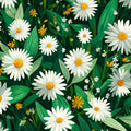 Field of Wild Daisies Mural Wallpaper — Botanical Floral Design Mural Wallpaper - room preview 04
