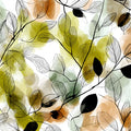 Abstract Botanical Leaf Mural Wallpaper — Modern Sketch Style Mural Wallpaper - room preview 04