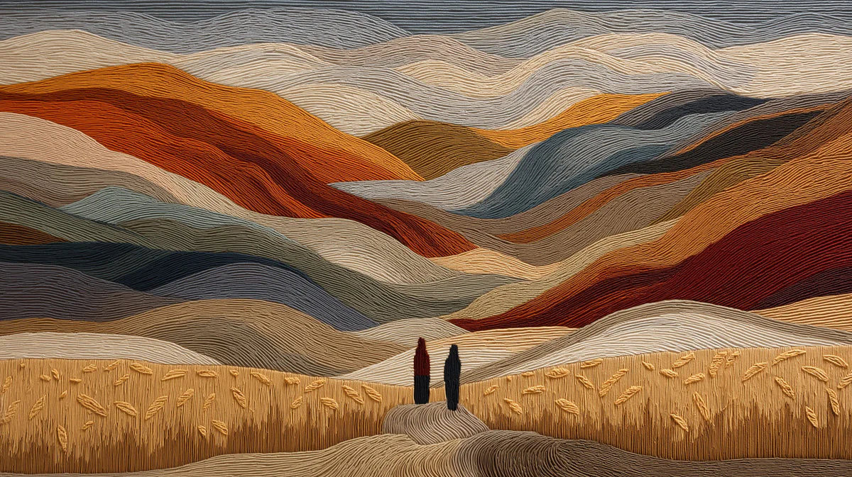Abstract Mountain Horizon Mural Wallpaper with Textured Earth Tones Mural Wallpaper - room preview 04